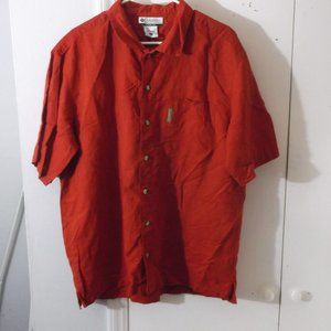 Columbia Sportswear Red Casual Short Slv Shirt L